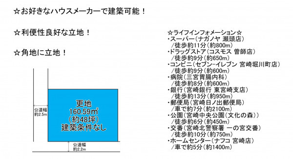 宮崎市曽師町、土地の間取り画像です