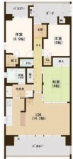 大阪市都島区片町、マンションの間取り画像です