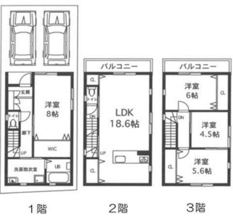 大阪市城東区放出西、中古一戸建ての間取り画像です