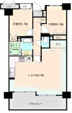 大阪市城東区関目、マンションの間取り画像です