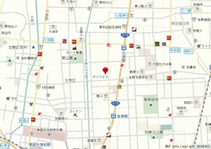 大阪市生野区巽中、中古一戸建ての地図画像です