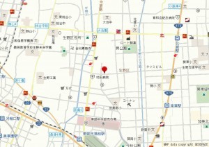 大阪市生野区田島、中古一戸建ての地図画像です