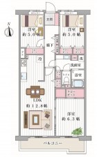 大阪市城東区古市、マンションの間取り画像です