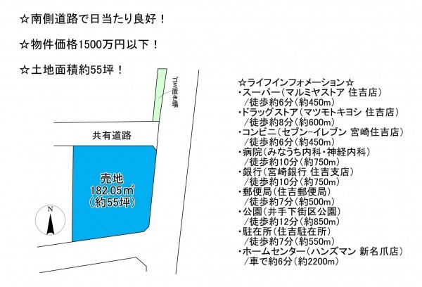 宮崎市島之内、土地の間取り画像です