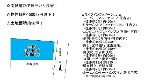 宮崎市島之内、土地の間取り画像です