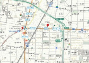 大阪市旭区新森、マンションの地図画像です