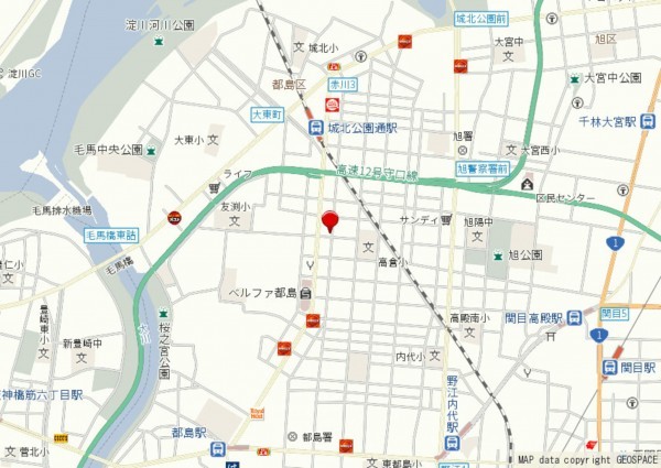 大阪市都島区高倉町、中古一戸建ての地図画像です
