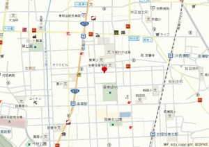 大阪市生野区巽東、中古一戸建ての地図画像です