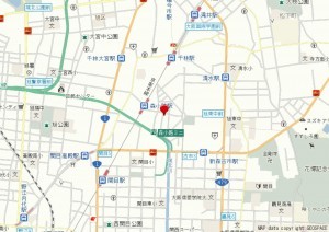 大阪市旭区新森、新築一戸建ての地図画像です