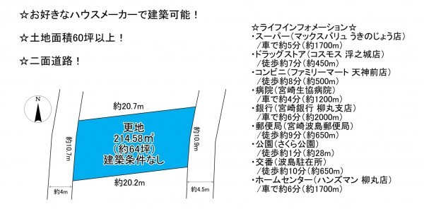 宮崎市大島町、土地の間取り画像です