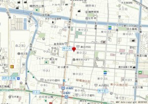 大阪市城東区東中浜、新築一戸建ての地図画像です