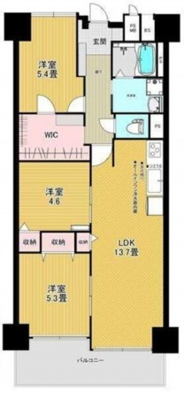 大阪市城東区鴫野西、マンションの間取り画像です