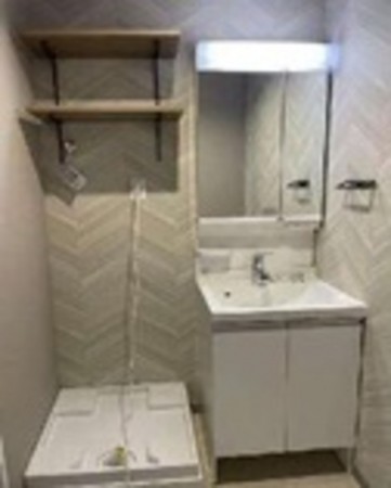 大阪市城東区鴫野西、マンションの洗面画像です