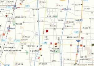 大阪市生野区中川、中古一戸建ての地図画像です