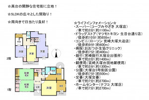 宮崎市大塚台西、中古一戸建ての間取り画像です