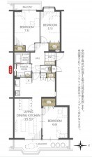 大阪市都島区友渕町、マンションの間取り画像です