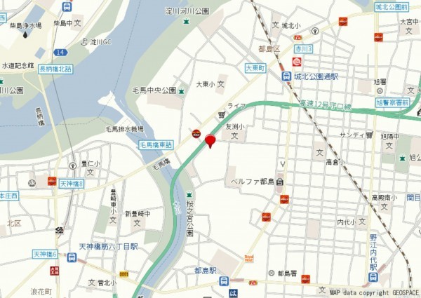 大阪市都島区友渕町、マンションの地図画像です