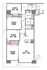 大阪市鶴見区今津北、マンションの間取り画像です