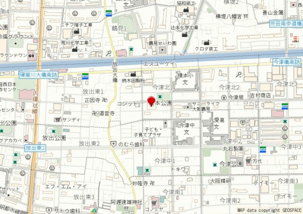 大阪市鶴見区今津北、マンションの地図画像です