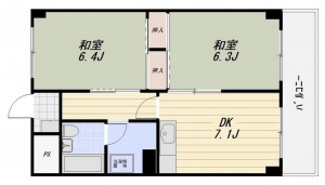 大阪市都島区大東町、マンションの間取り画像です