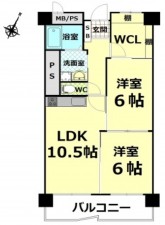 大阪市都島区友渕町、マンションの間取り画像です