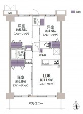大阪市都島区友渕町、マンションの間取り画像です