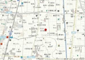 大阪市生野区桃谷、中古一戸建ての地図画像です