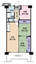 大阪市都島区都島南通、マンションの間取り画像です