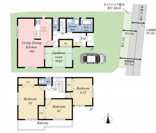 大阪市鶴見区横堤、中古一戸建ての間取り画像です