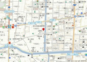 大阪市城東区今福西、マンションの地図画像です
