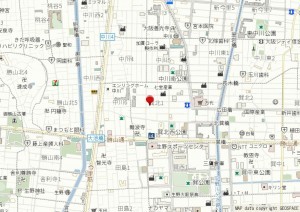 大阪市生野区巽北、中古一戸建ての地図画像です