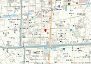 大阪市城東区今福南、マンションの地図画像です