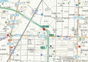 大阪市旭区新森、マンションの地図画像です