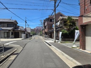 大阪市都島区毛馬町、新築一戸建ての前面道路を含む現地写真画像です