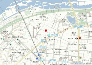 大阪市旭区赤川、中古一戸建ての地図画像です