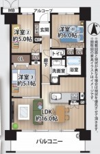 大阪市東成区深江南、マンションの間取り画像です