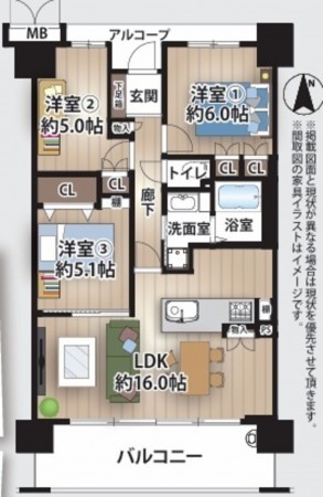 大阪市東成区深江南、マンションの間取り画像です