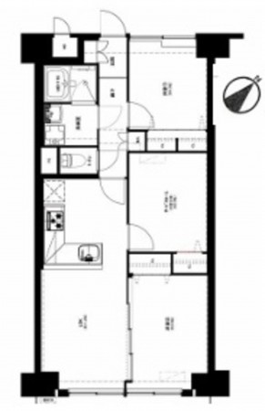 大阪市城東区成育、マンションの間取り画像です