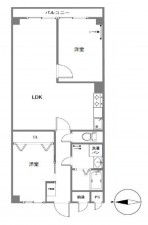 大阪市城東区中央、マンションの間取り画像です