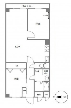 大阪市城東区中央、マンションの間取り画像です