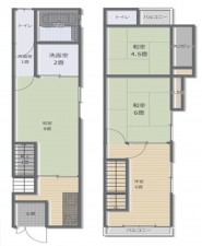 大阪市生野区小路東、中古一戸建ての間取り画像です