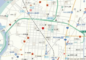 大阪市旭区高殿、マンションの地図画像です