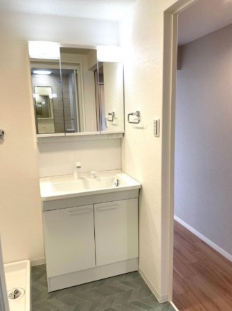 大阪市旭区高殿、マンションの洗面画像です