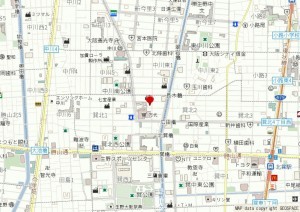 大阪市生野区巽北、中古一戸建ての地図画像です