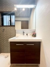 大阪市城東区成育、中古一戸建ての洗面画像です