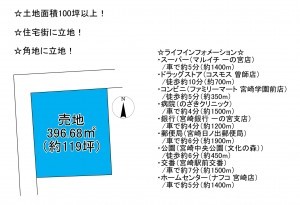 宮崎市曽師町、土地の間取り画像です