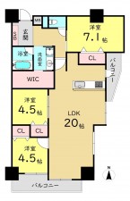 大阪市城東区今福東、マンションの間取り画像です