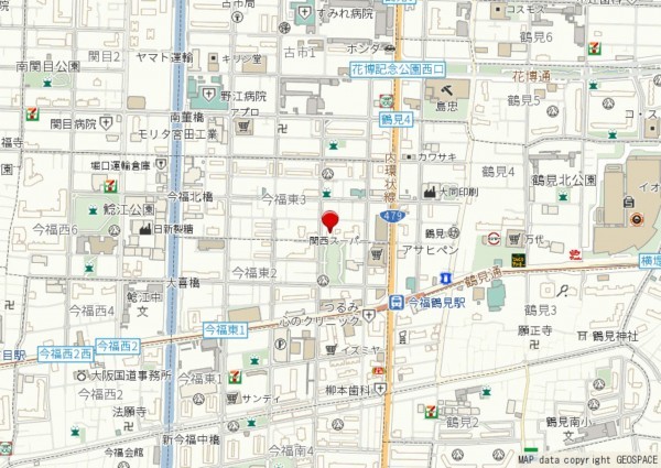 大阪市城東区今福東、マンションの地図画像です