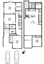 大阪市生野区巽中、中古一戸建ての間取り画像です