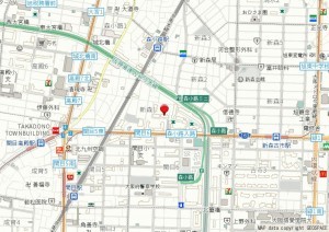 大阪市旭区新森、マンションの地図画像です